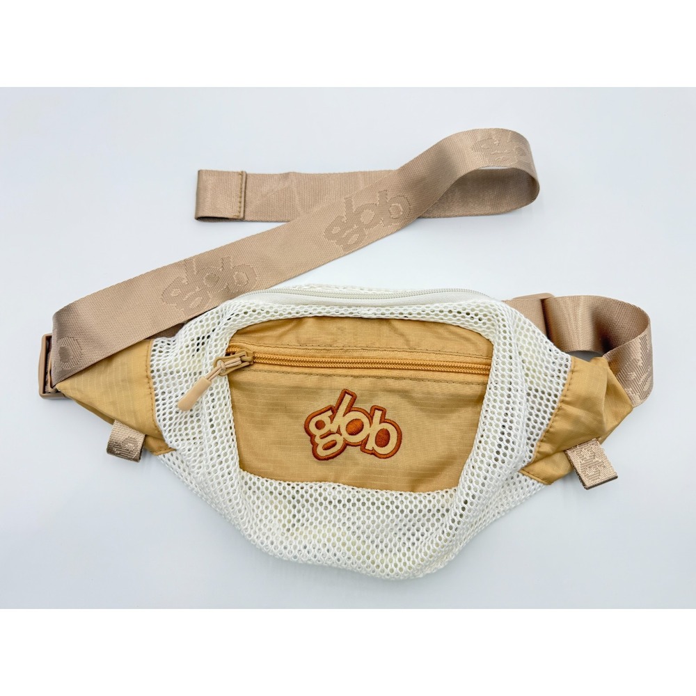 Glob Primary Flux Mesh Waist‎ Pack Tan White Belt Bag Adjustable Strap Ripstop